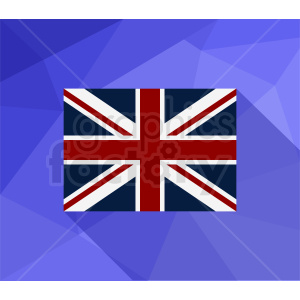 The image shows the flag of the United Kingdom, often known as the Union Jack. The flag features a blue field with the red cross of Saint George (patron saint of England) edged in white, overlaid on the diagonal red cross of Saint Patrick (patron saint of Ireland), which is overlaid on the diagonal white cross of Saint Andrew (patron saint of Scotland).