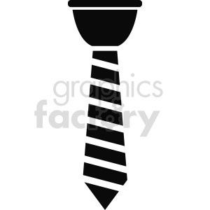This clipart image features a black and white graphic of a necktie with diagonal stripes. The design is simplistic and abstract, capturing the traditional look of a formal tie.