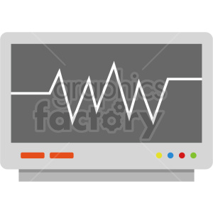 Clipart image of an EKG monitor displaying a heart rate line.