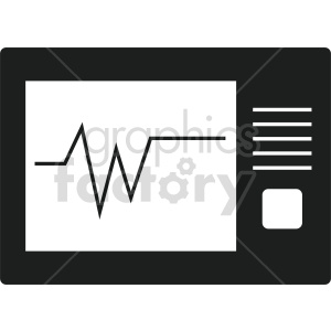 Illustration of a medical monitor displaying an EKG waveform.