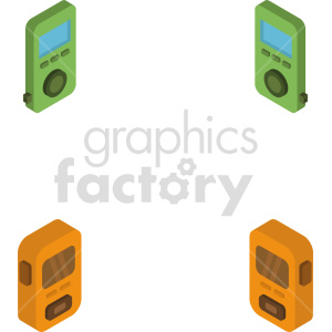 isometric mp3 player vector icon clipart 2
