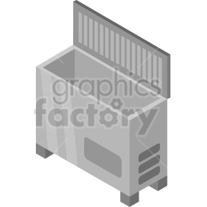 isometric freezer vector icon clipart 2