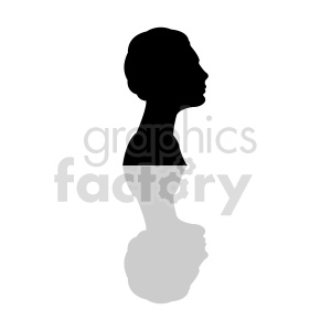 A clipart image showing the silhouette of a person's upper body in black, and the lower body transitioning into a gray gradient.