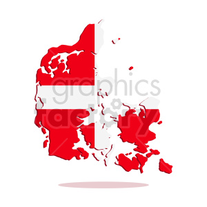 Denmark Map with Flag Design