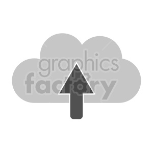 A clipart image showing a cloud with an upward arrow symbolizing data upload or cloud computing.