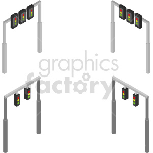 traffic light isometric vector graphic bundle