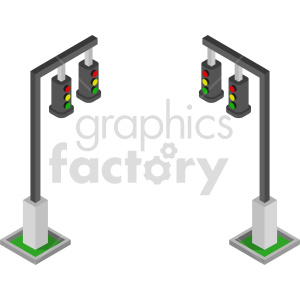 street lights isometric vector graphic bundle