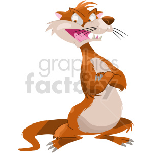 A cartoon depiction of an angry ferret with crossed arms, showcasing an expressive and exaggerated angry facial expression.