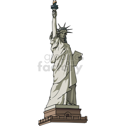 This clipart image depicts the Statue of Liberty, a symbol of American independence.