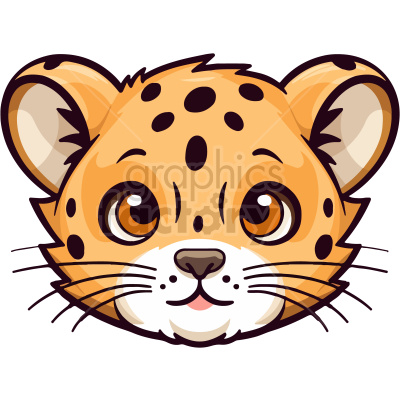 baby cartoon cheetah head clip art