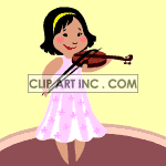 Animated girl playing the violin