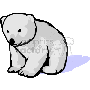 A cartoon of a baby polar bear