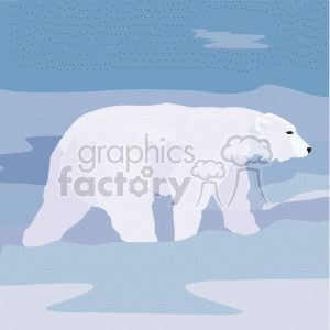 Polar bear walking through the Arctic