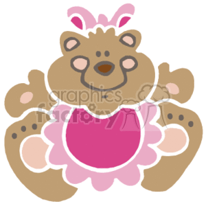 A cartoon of a girl teddy bear