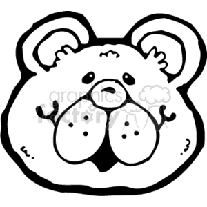 Black and white cartoon bear face