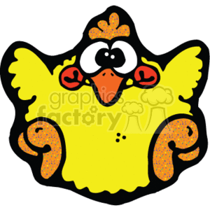 Cartoon baby chicken, yellow