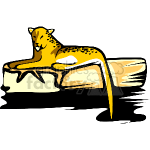 Abstract leopard resting on log