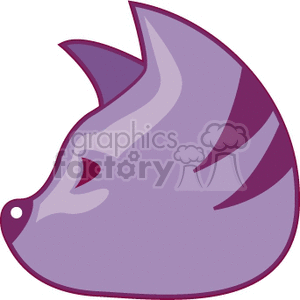   Side profile of a purple tabby cat