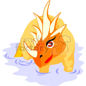 Orange triceratops