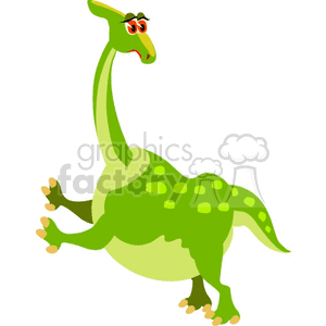 Funny Cartoon Dinosaur with Long Neck