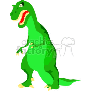 Cartoon T-Rex Dinosaur - Cute Green Dino