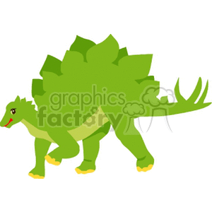 Cartoon Green Spiked Dinosaur