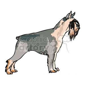 Illustration of a Standing Dog in Profile View