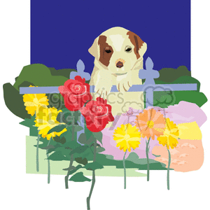 Cute Dog with Flowers