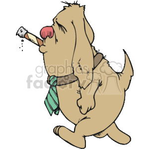 cartoon dog smoking a cigar