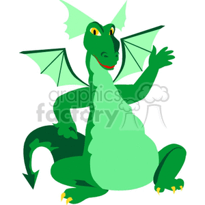 Green cartoon dragon