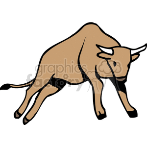 The image depicts a stylized illustration of a bull in a dynamic pose, which could be associated with a rodeo or farm-related theme. The bull appears to be in motion, possibly bucking or charging.