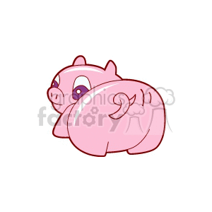 This is a simple clipart image of a cartoon pig, which is pink in color with a happy expression on its face. It appears to be a stylized representation of a pig commonly used for educational or decorative purposes related to farms or animals.