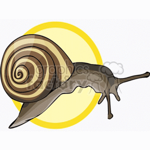 Cartoon Snail Against Yellow Background