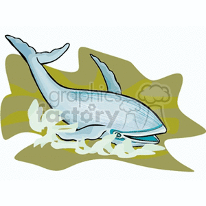 Stylized Dolphin - Leaping Over Waves