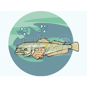 Cartoon Fish Swimming Underwater