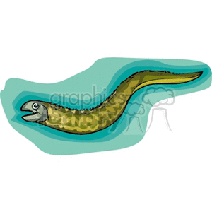 Cartoon Eel Illustration in Water