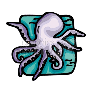 Cartoon Octopus Illustration - Marine Life