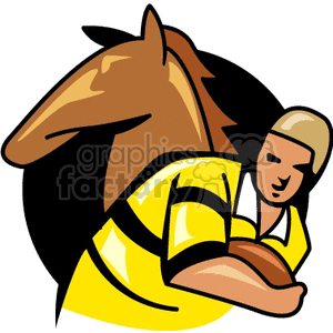 Rugby Player with Horse - Sports and Animals