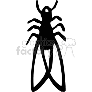 This cartoon image is a simple drawing of an ant; in particular, a flying ant - where you can see the wings 