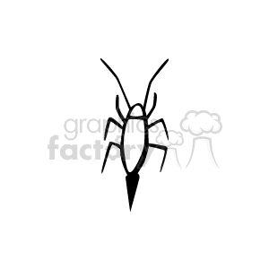 A simple clipart image of a cockroach, in line art form 