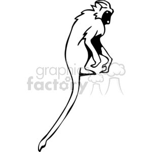 Monkey Line Art Drawing