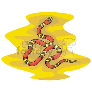 Cartoon Snake Image - Red and Yellow Striped Snake