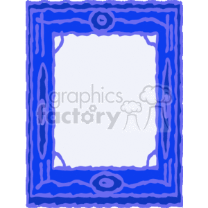 The image displays a hand-drawn style clipart of a decorative border or frame. The design is simple and consists of a continuous, bold blue line forming the shape of a square frame with some additional decorative elements and details. It could be used to frame text or other images for various purposes like creating certificates, invitations, or as a page decoration.