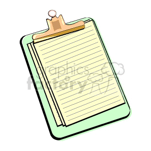 Illustration of a clipboard with a blank lined paper attached, ideal for note-taking concepts.