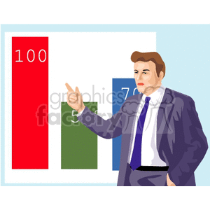 man talking about sales charts