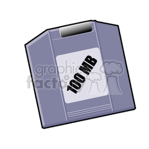 Clipart image of a 100 MB zip disk.