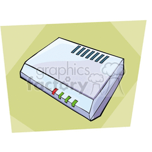 Clipart image of a modem with indicator lights