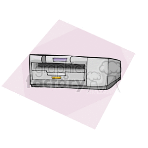 Clipart image of a retro computer drive, like a ZIP or Jaz drive, which offered larger amounts of storage in the 2000's