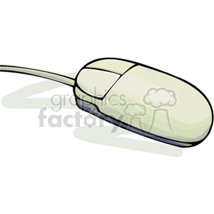 Clipart image of a classic computer mouse with a cord.