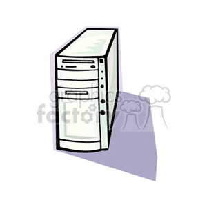 A clipart illustration of a desktop computer tower.